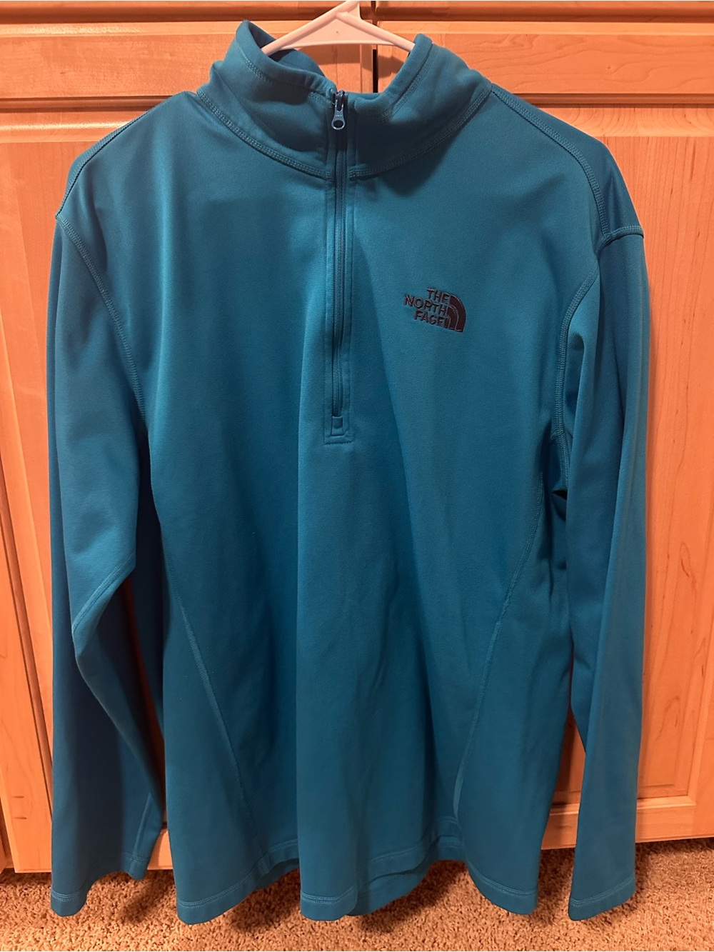 North Face Teal Lightweight Half-Zip Shirt Jacket